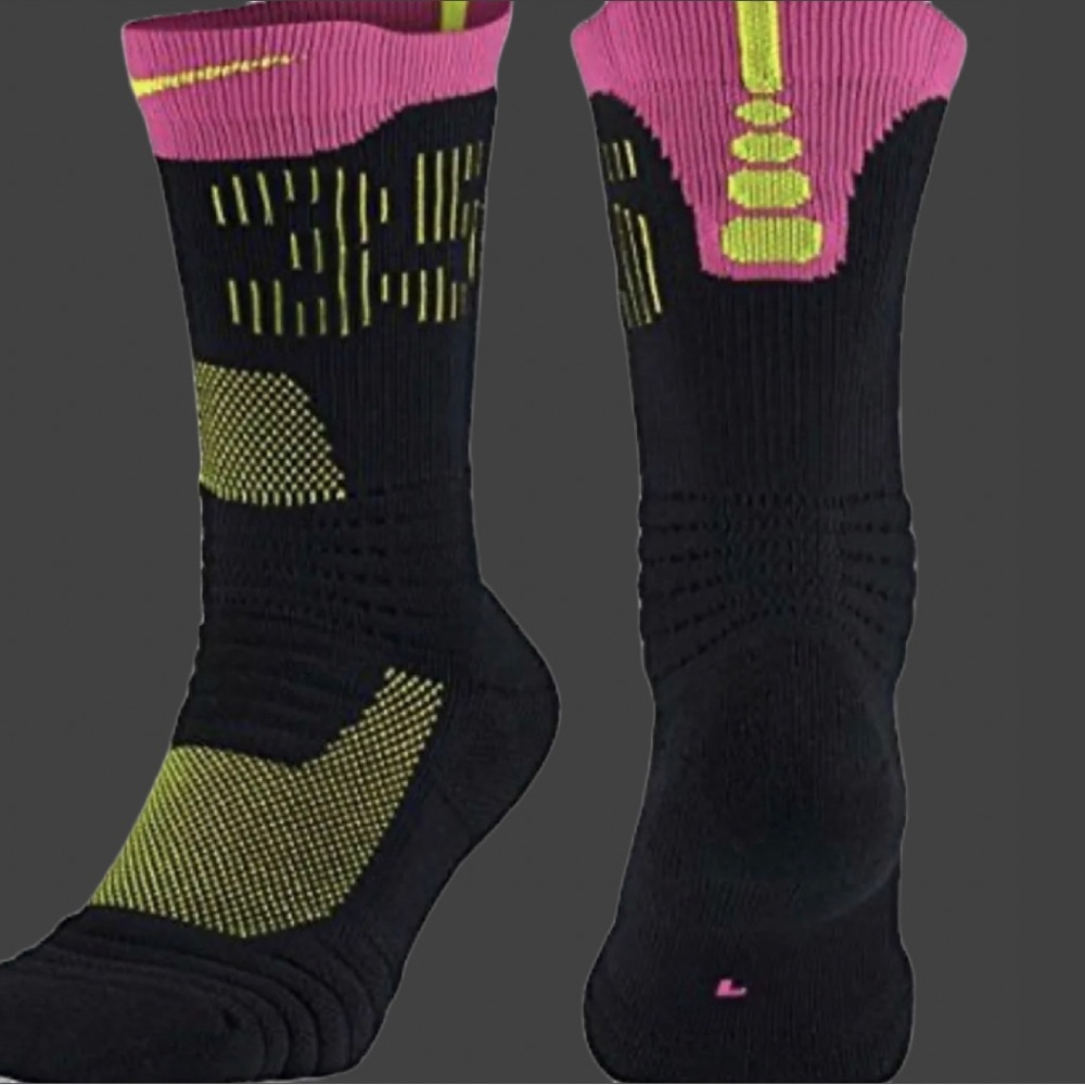 Nike Mens KD 35 Elite Versatility Basketball Socks XL (12-14) Black Hyper Pink